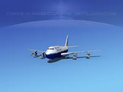 Boeing 747-400 British Airways 3 3D model