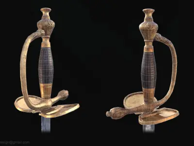 Prussian Officer Sword Low-poly 3D model