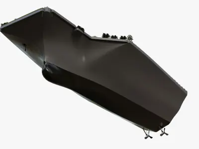 Aircraft Carrier Transformed into a City Low-poly 3D model