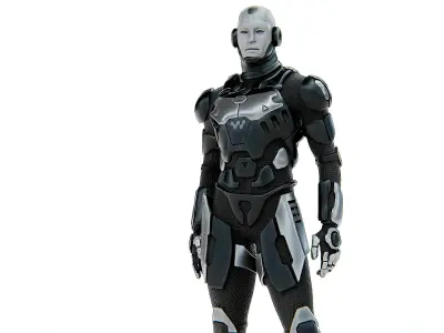 MECHA SOLDIER-B  Rigged for Unreal Engine - Unity - MIXAMO 3D model