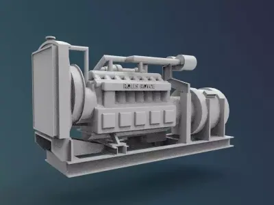 Marine Rolls R generator diesel 3d printed 3D print model