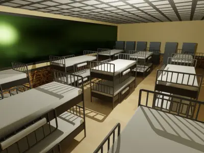 Military Base Low-poly 3D model