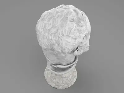 Michelangelo Buonarroti head sculpture Low-poly 3D model