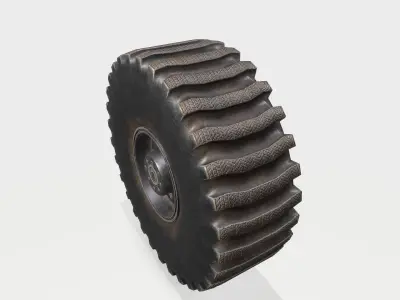 Tire Old Used Low-poly 3D model