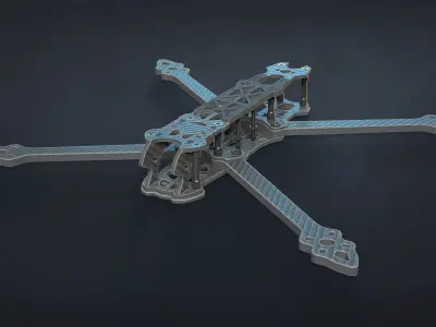 FPV Drone Frame Mark4 7 and 10 Inches Game Ready Low-poly 3D model