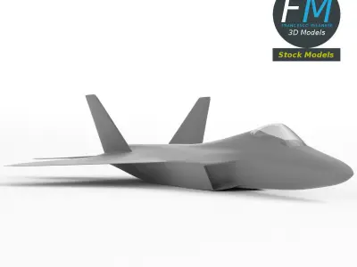 F-22 Raptor base mesh 3D model