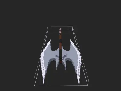 Simple axe voxel model Free 3D model