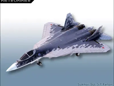 Sukhoi SU-57 Felon Low-poly 3D model