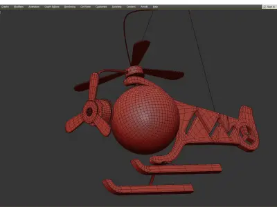 HELICOPTER LAMP Low-poly 3D model