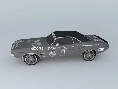Modified Dodge Challenger /T 1971 Gumball 3000. Free 3D model
