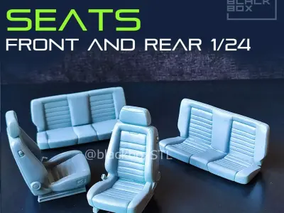 CUSTOM SEATS FRONT AND REAR FOR DIECAST AND MODELKITS 1-24th 3D print model