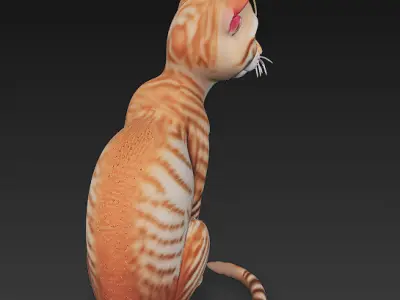 Cat Realistic 3D Model Basic - Low Poly Realistic  Low-poly 3D model