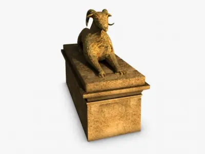 Egyptian temple entrance elements 3D model