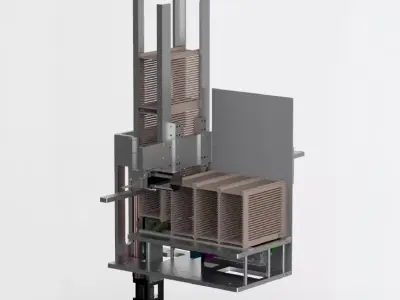 Tray loading and unloading mechanism Low-poly 3D model