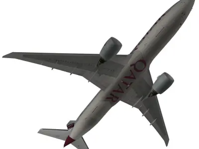 Boeing 777-200LR Qatar Airways 3D model