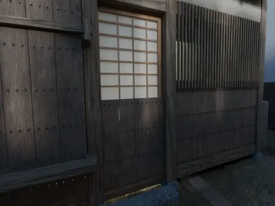 Japanese old row house in 19C Osaka 3D model