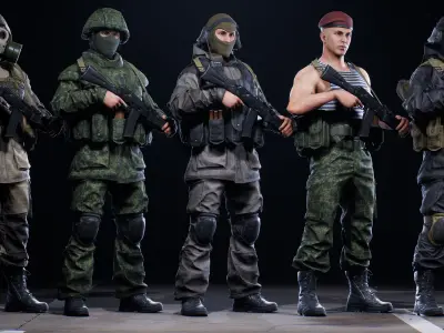 AAA MODULAR SOLDIER PACK Vol3 Low-poly 3D model