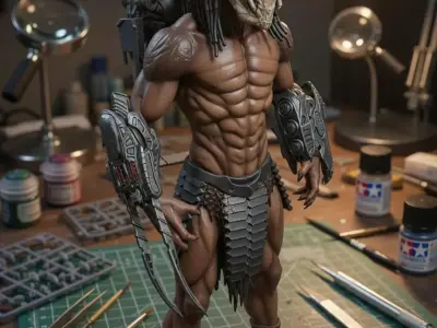 Feral Predator from Prey - Ultra-Detailed Statue 3D print model
