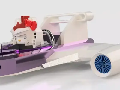 HELLO KITTY SKY GLIDER 3D print model