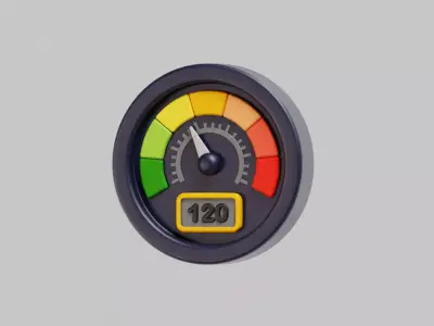 Speedometer Cartoon Low-poly 3D model