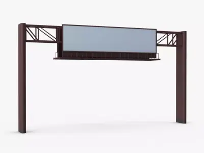 Billboard 4 Red Low-poly 3D model