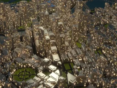 3D City A1 Night 3D model