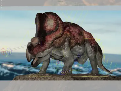 model Protoceratops 3D Rigged Low-poly 3D model