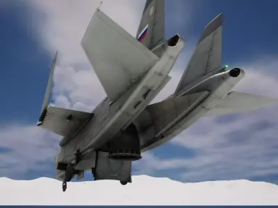 Rigged Yak-141 VTOL Fighter 3D model