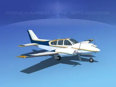Beechcraft B55 Baron V08 3D model