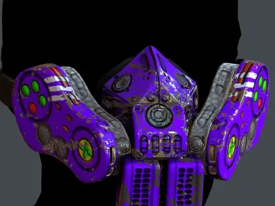 Gas mask helmet 3d model scifi Low-poly Low-poly 3D model