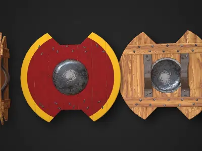Round Shield05 Low-poly 3D model