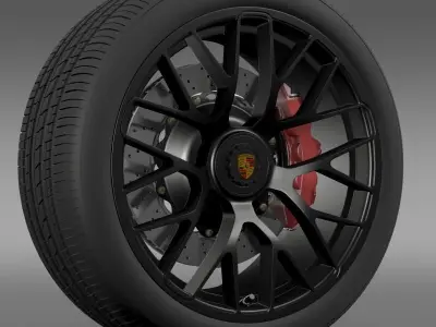 Porsche GTS 2015 wheel 3D model
