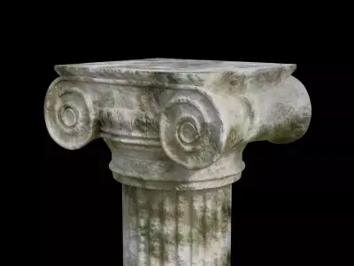 Old Ionic Column includes tall and a short one 3D model