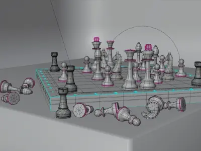 Wood chess Free low-poly 3D model