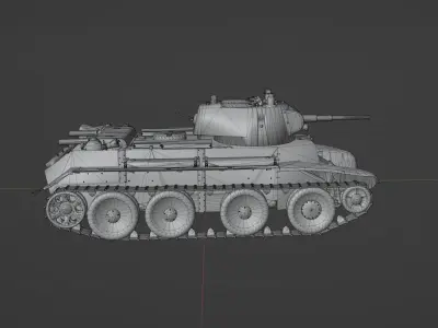 BT7 tank Low-poly 3D model
