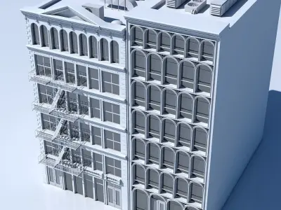 Commercial Building Facade 10 3D model