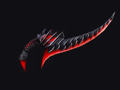 Dagger Dark Short Blade Sharpener Military Wedge Grinding Low-poly 3D model