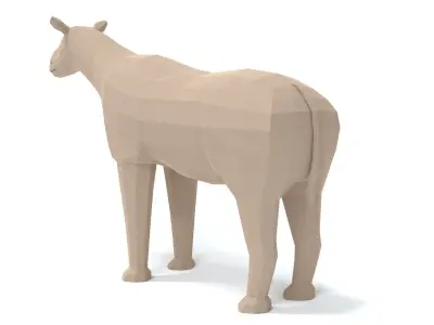 Low Poly Cartoon Paraceratherium Low-poly 3D model