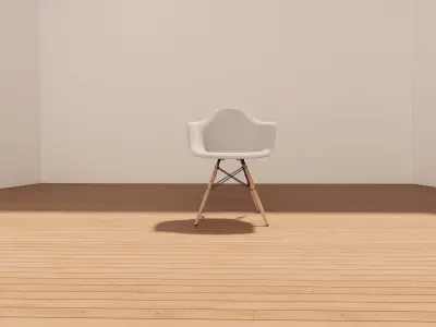 Free Eames Style Armchair - 3D Model - Wood - Metal - Fabric Free low-poly 3D model