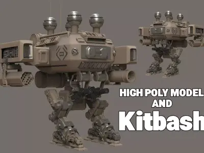Sci-fi Military Mech 3D model