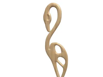 Egret wood carving 3D model
