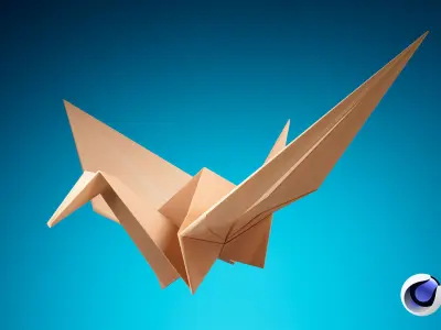 Origami crane 3D model  3D model