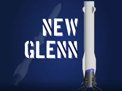 Blue Origin New Glenn Reusable Rocket 2020 Low-poly 3D model