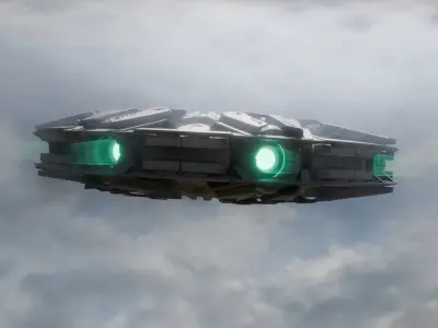 UFO unidentified flying object Low-poly 3D model