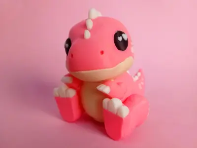 Flexi Cute Baby T Rex Print In Place No Supports 3D print model