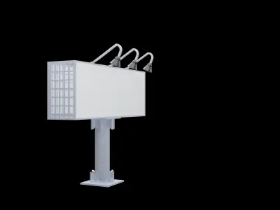 Billboard 3D model Low-poly with a spotlight free 1 picture Low-poly 3D model