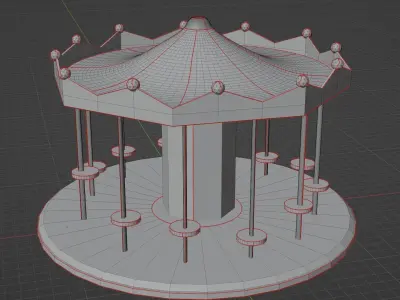 Carosuel for Funfair Free low-poly 3D model