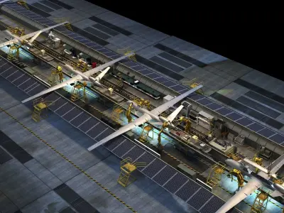 Aircraft manufacturing 3D model