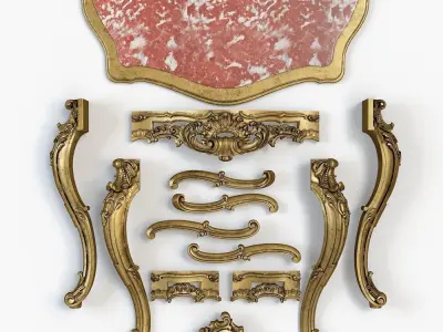 classic console table for cnc and viz 3D model