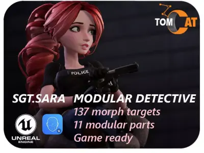 SGT SARA MODULAR DETECTIVE FOR UNREAL ENGINE Low-poly 3D model